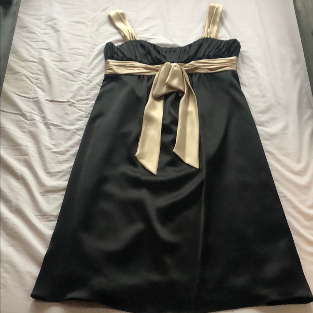 Black and gold silk bow dress!